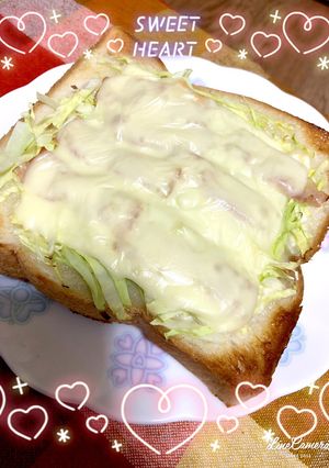 旨っ☆キャベツベーコンチーズトースト-レシピのメイン写真