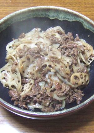 れんこんと牛肉のみそ味しぐれ煮-レシピのメイン写真