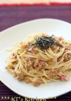納豆とベーコンのスパゲティ-レシピのメイン写真