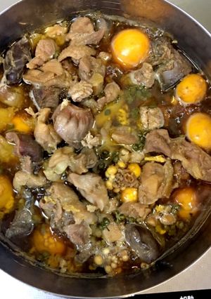 親鶏と肝(砂肝、レバー、玉ひも、心臓）煮-レシピのメイン写真