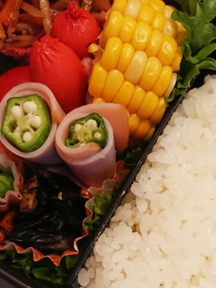 キャラ弁♪オクラとハムのくるくる☆-レシピのメイン写真