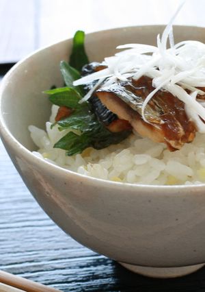 秋刀魚の蒲焼のせ 生姜ごはん-レシピのメイン写真