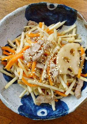 水煮根菜で豚きんぴら-レシピのメイン写真