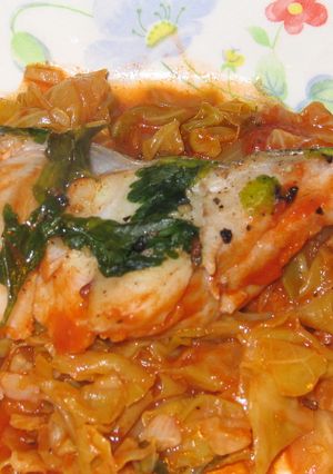 鱈とキャベツのトマト煮-レシピのメイン写真