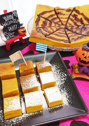 ハロウィーン☆クモの巣カボチャケーキ-レシピのメイン写真