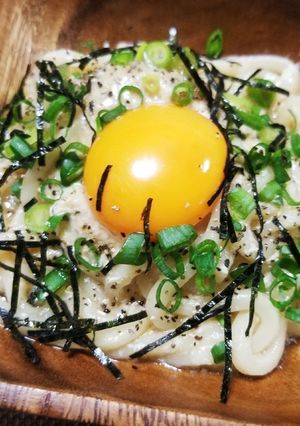 つゆボナーラうどん-レシピのメイン写真
