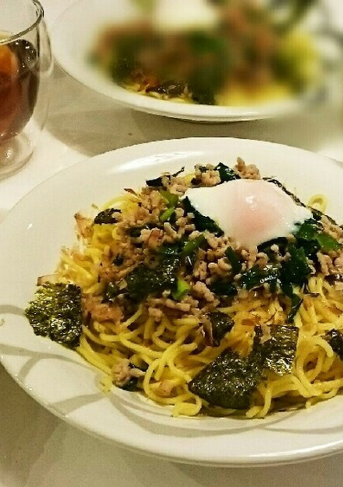 和風そぼろ焼きそばの温玉のせ-レシピのメイン写真