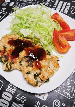 鶏むね肉と明太子と大葉の落とし焼き-レシピのメイン写真