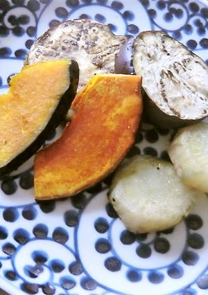 ヤーコン・丸茄子とかぼちゃのオイル焼き-レシピのメイン写真