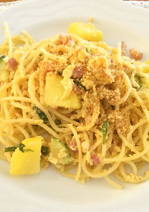 行者にんにくでニラ玉風和風スパゲティ-レシピのメイン写真