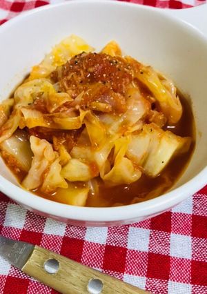 簡単イタリアン♡キャベツのトマト煮込み-レシピのメイン写真