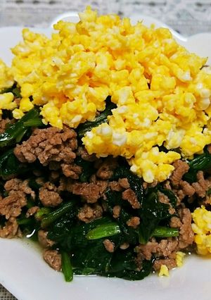ご飯によく合う！ほうれん草と挽き肉炒め-レシピのメイン写真