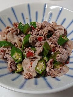 冷しゃぶとオクラの梅青じそ和え-レシピのメイン写真