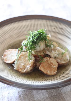 里芋の揚げ浸し大葉茶のあんかけ-レシピのメイン写真