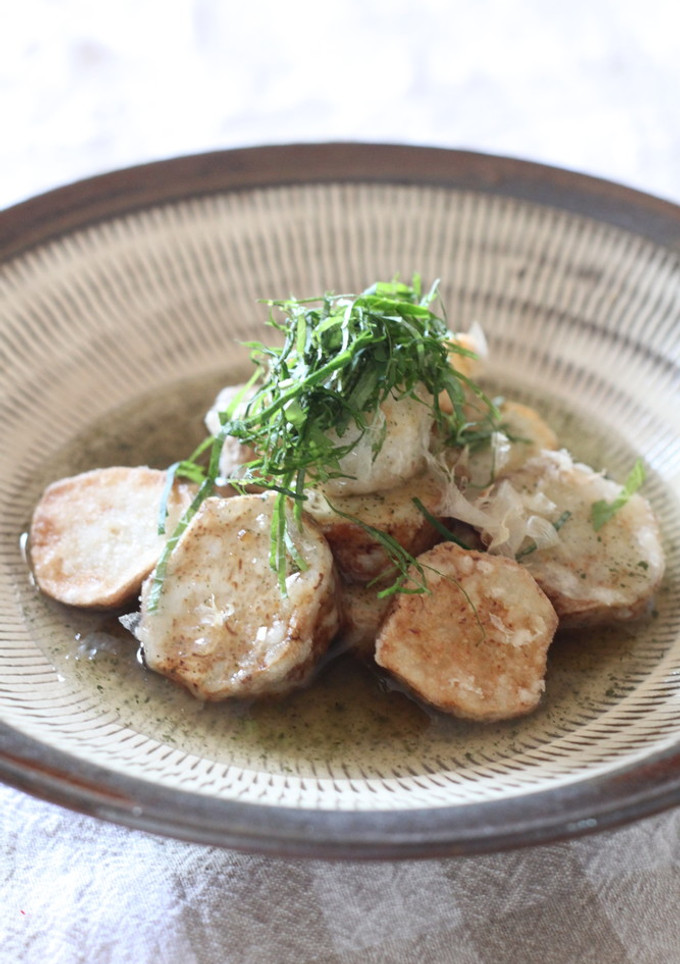 里芋の揚げ浸し大葉茶のあんかけ-レシピのメイン写真