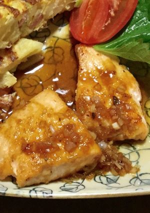 雑な男料理：サーモンの山葵風味ソテー！！-レシピのメイン写真