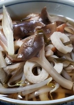 ハタケシメジの温蕎麦・花付き茗荷入り-レシピのメイン写真