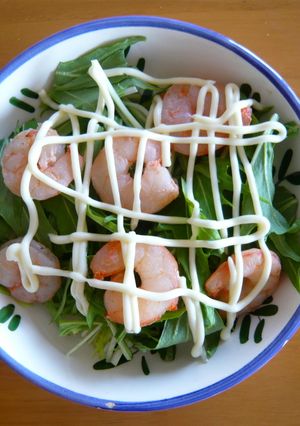 水菜とエビだけの超簡単サラダ-レシピのメイン写真