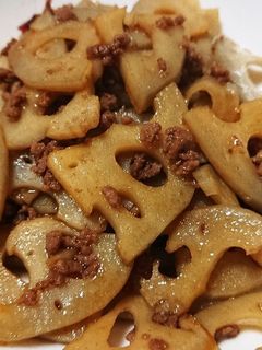 レンコンと挽肉の炒め煮-レシピのメイン写真