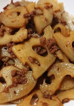 レンコンと挽肉の炒め煮-レシピのメイン写真