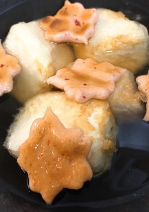揚げ出し豆腐のえび素焼きせんべい添え-レシピのメイン写真