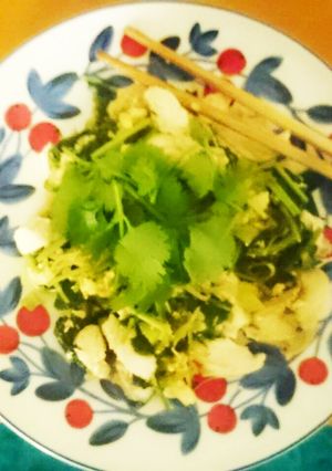 セロリとパクチーと蒸し鶏-レシピのメイン写真