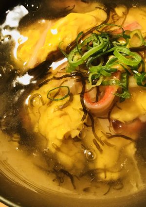カニカマのいり玉子焼き★もずく酢あん-レシピのメイン写真