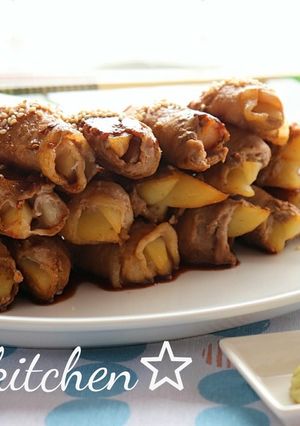 豚肉のポテト巻き☆わさびソースがけ-レシピのメイン写真