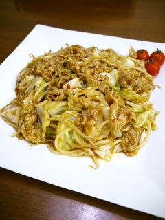 豚肉のキャベツともやしのピリ辛味噌炒め♪-レシピのメイン写真