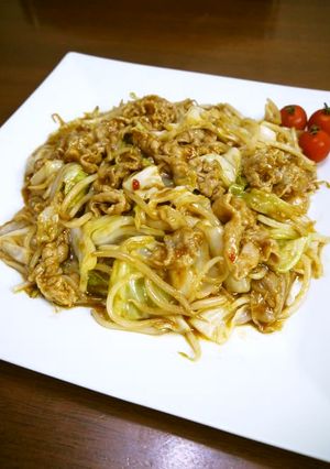 豚肉のキャベツともやしのピリ辛味噌炒め♪-レシピのメイン写真