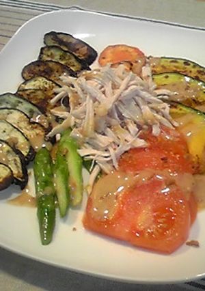 蒸し鶏☆焼き野菜サラダ-レシピのメイン写真