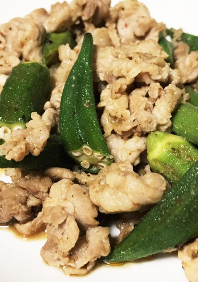 【簡単】豚肉とオクラの中華炒め-レシピのメイン写真