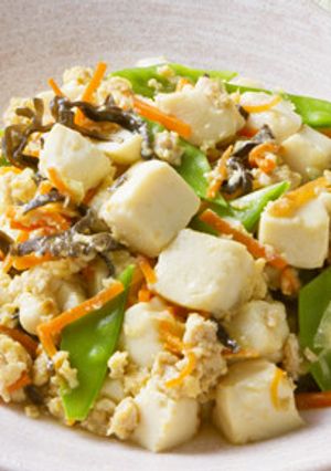 絹ごし豆腐で作る！彩り野菜の炒り豆腐-レシピのメイン写真