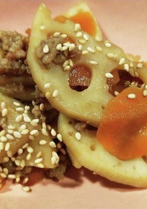 れんこんとひき肉の炒り煮-レシピのメイン写真