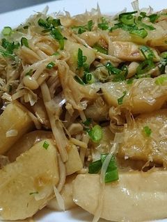 たっぷりきのこと長芋の和風醤油炒め-レシピのメイン写真