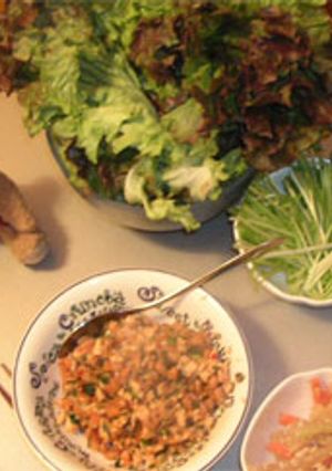 納豆そぼろのレタス包み-レシピのメイン写真