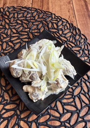 レバーと蒟蒻のからしマヨネーズ和え-レシピのメイン写真