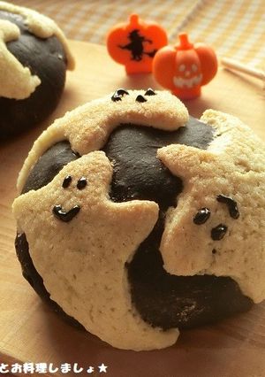 HBで簡単★おばけのココアメロンパン-レシピのメイン写真