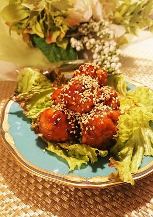 豚こまボールのケチャップあん～✨-レシピのメイン写真