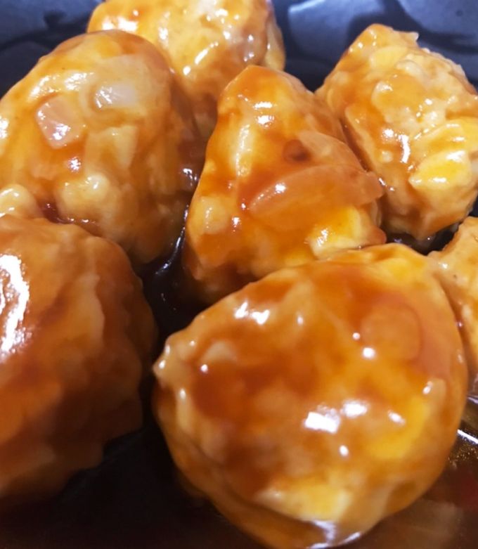 ふわぷり鶏団子のチリソース煮-レシピのメイン写真