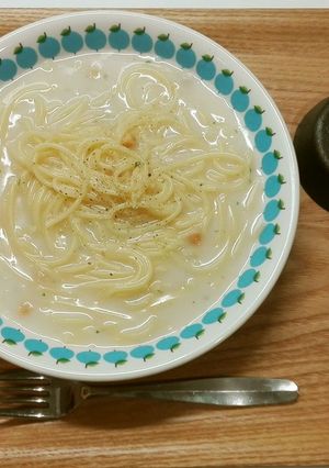 キャンプ温朝食　スープパスタ　湯切り不要-レシピのメイン写真