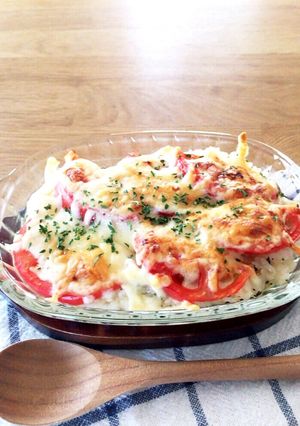 簡単ドリア風♡トマトの焼きチーズリゾット-レシピのメイン写真