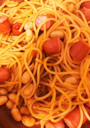 豆とウインナーのトマトパスタ-レシピのメイン写真