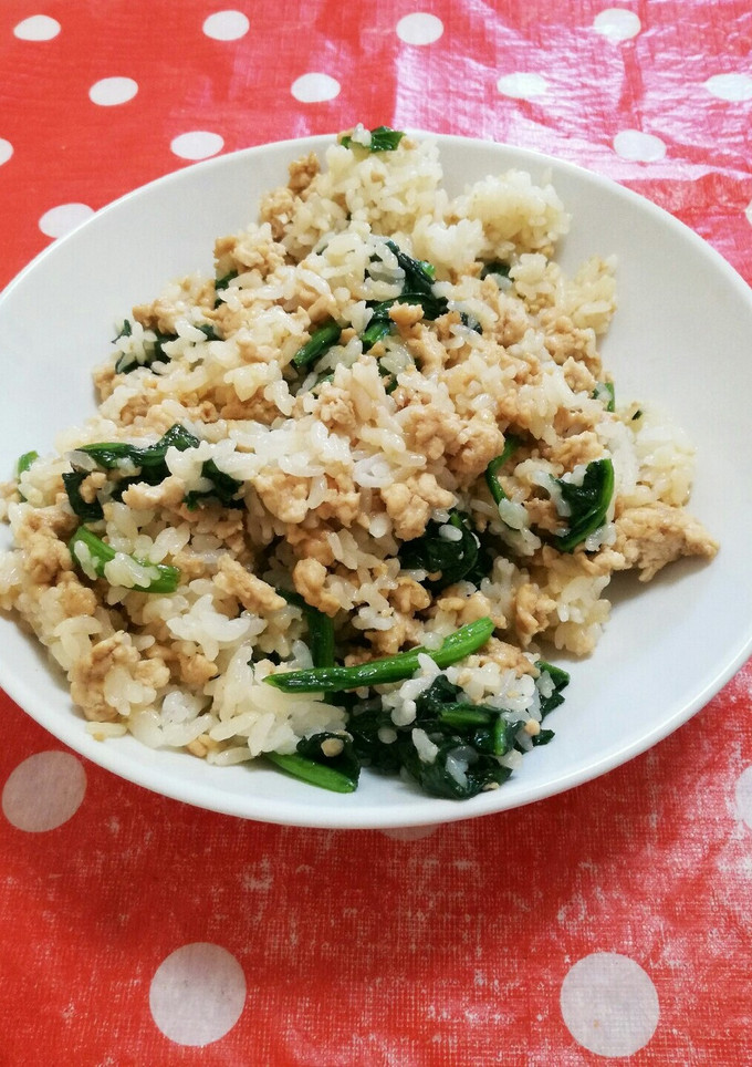 ほうれん草の鶏そぼろご飯-レシピのメイン写真