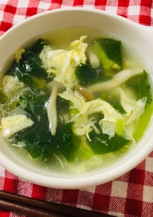 小松菜ときのこ♪中華風たまごスープ♡-レシピのメイン写真