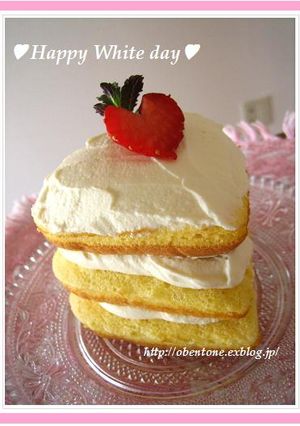 簡単♪ホワイトデーのハートケーキ♪-レシピのメイン写真