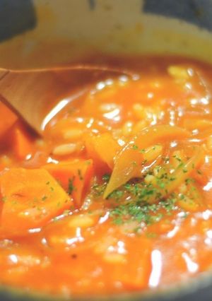 簡単！ トマト味噌スープリゾット-レシピのメイン写真