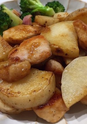 シャキむち！鶏胸と長芋のにんにく醤油炒め-レシピのメイン写真