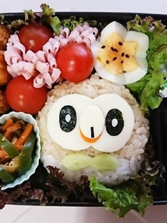 キャラ弁 ポケモン☆モクロー弁当3-レシピのメイン写真