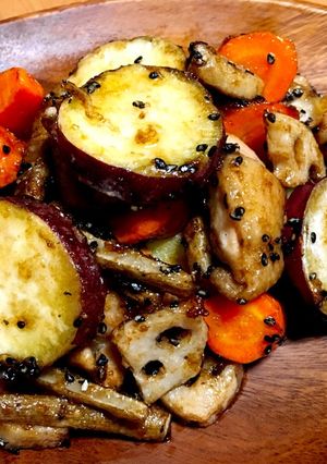 鶏肉と秋の根菜デリ風おかず-レシピのメイン写真